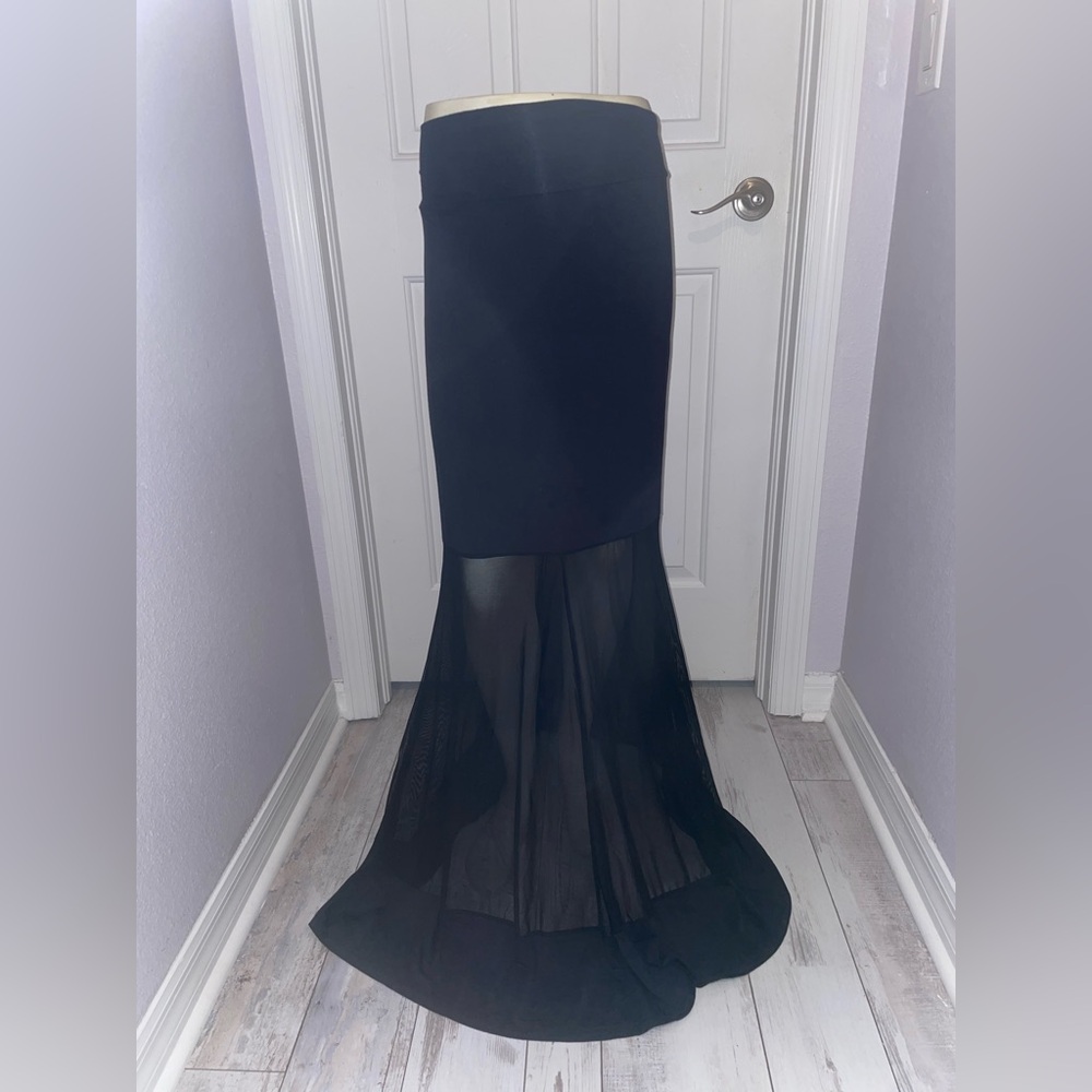 Norwegian Wood Black Mesh Maxi Skirt
